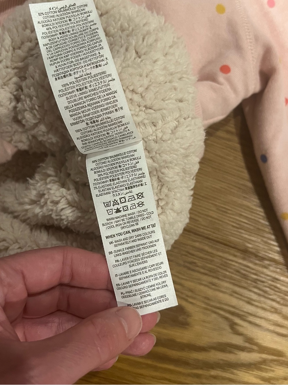 Boden Pink Polka Dot Sherpa-Lined Hoodie for Kids - Picture 6 of 7
